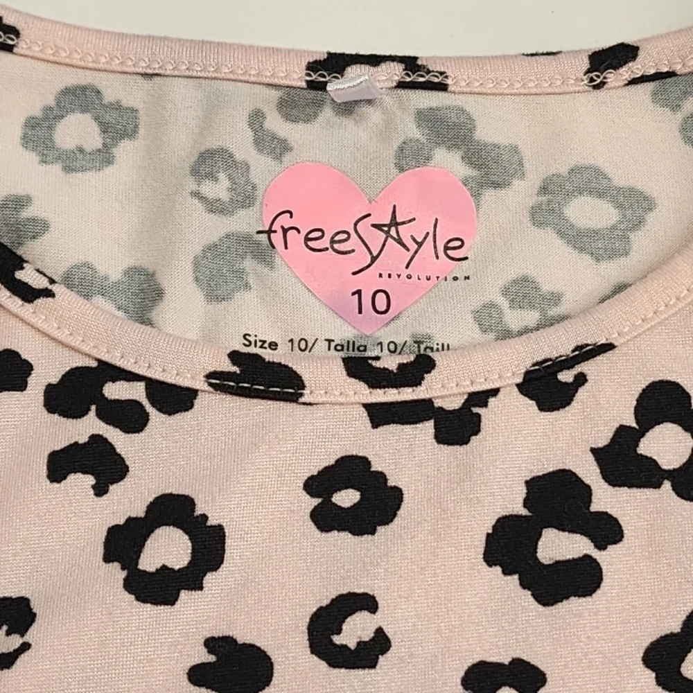 Free Style Girls Pink Leopard Print Dress, size 10
